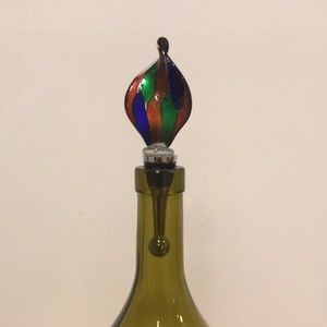 Beautiful unique glass wine stopper